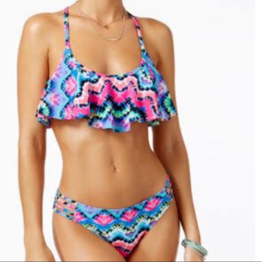 California Waves Rainbow Radio Strappy Bikini